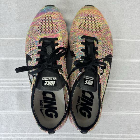 Nike Flyknit Racer 3.0 Lace Up Running Sneakers Multicolor Grey Tongue 8.5 main image 8